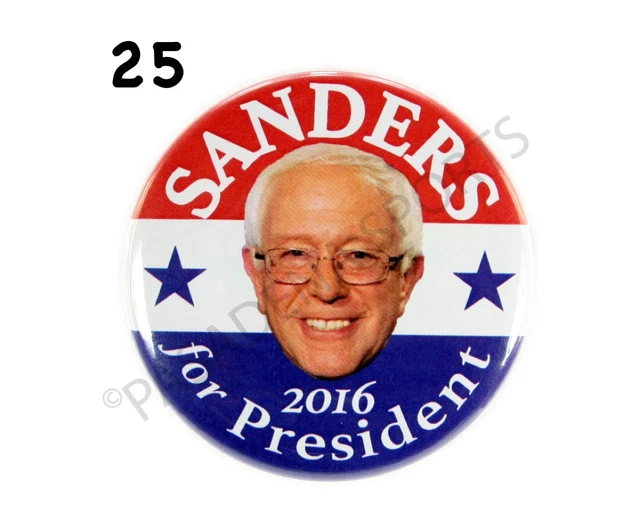 2016 BERNIE SANDERS for PRESIDENT 2.25" CAMPAIGN BUTTON, 25-PIECES, bsds