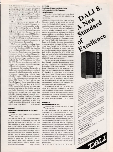 Dali -  Model 8 Speakers - Original Magazine Ad -