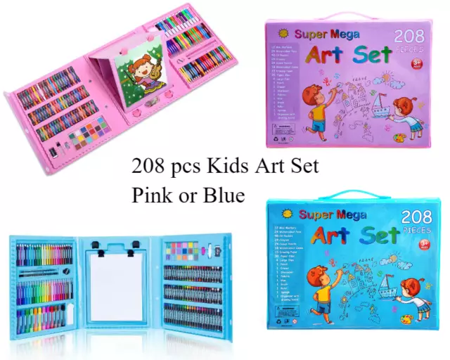 208 Pcs Artist Set Kids Childrens Colouring Drawing Painting Arts & Crafts Case