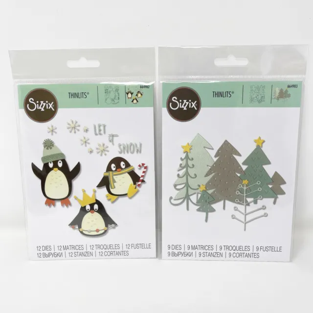 Sizzix Card Making Scrapbooking Lot Winter Theme Christmas Trees Die Cuts