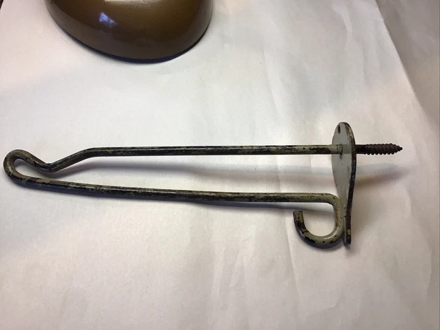 Antique Cast Iron Metal Plant Hanger Lantern Hook Wall Bracket Salvage 9” HEAVY 3