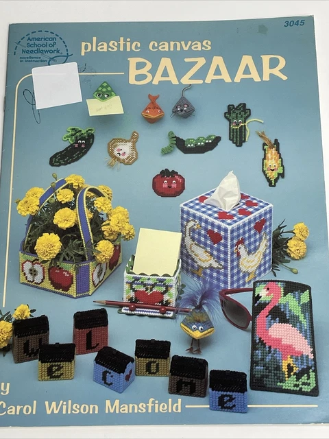 Caja de Tejidos Bazar Escuela Americana de Agujas Imanes Patrón de Lona de Plástico