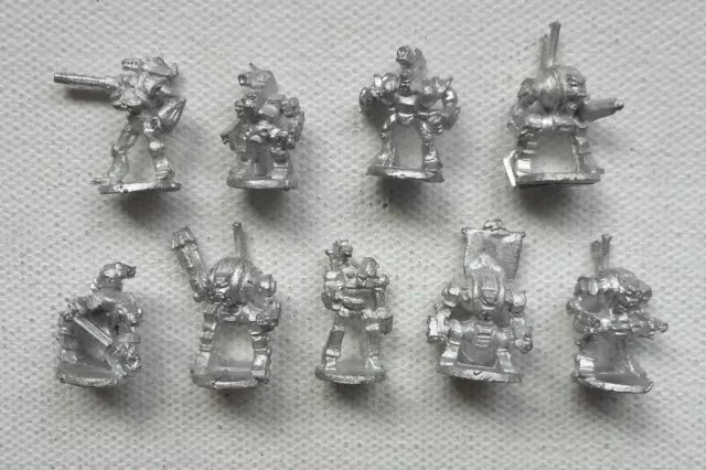 9 Metal Warhammer 40K EPIC Imperial Guard Space Marine Dreadnoughts & Robots.