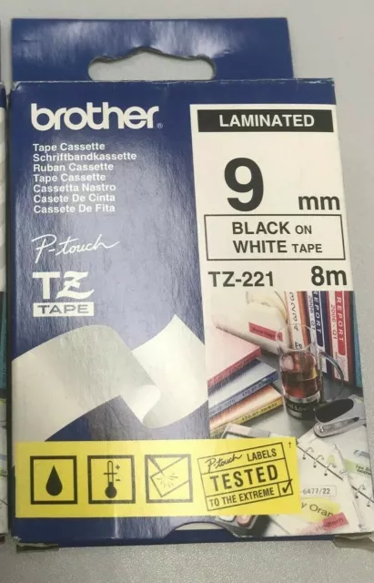 Brother P-Touch TZ-221 - Véritable 9 mm x 8 m