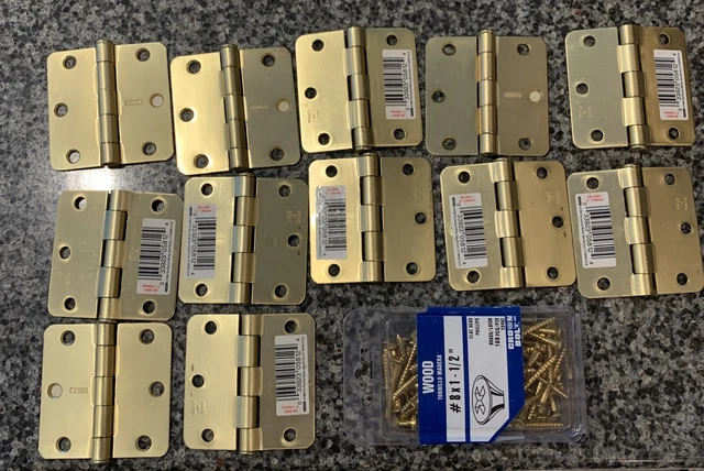 Lot Of 12 New Old Stock Stanley Heavy Solid Brass Roller Door Hinge 3” 08-3024