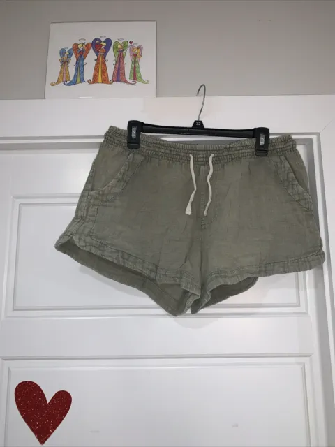 Rip Curl Woman's Olive Green Chambray Classic Surf Shorts Size L 2.5” Inseam