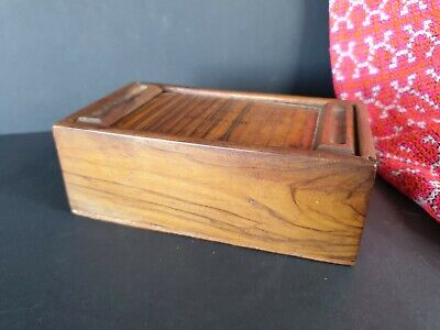 Old Jerusalem Roll Top Wooden Box …beautiful collection and display piece 2