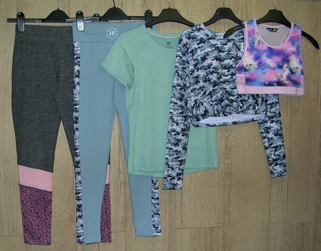 NEXT H&M HOLYFIELD etc Girls Sports Bundle Tops Leggings Age 10-11
