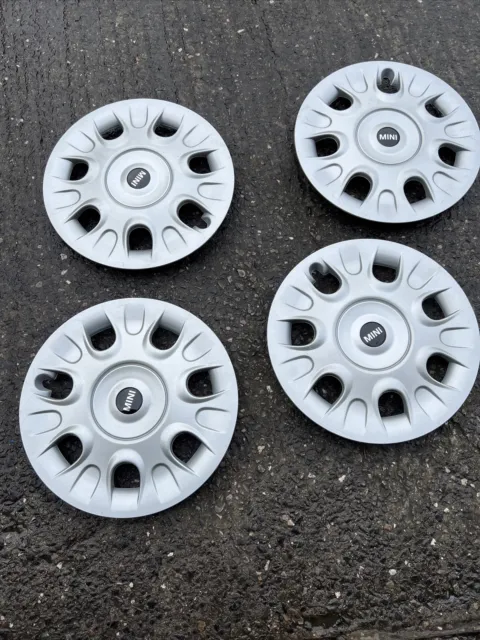 BMW Mini cooper wheel trims hub caps wheel covers, 15", genuine, 4x, full set