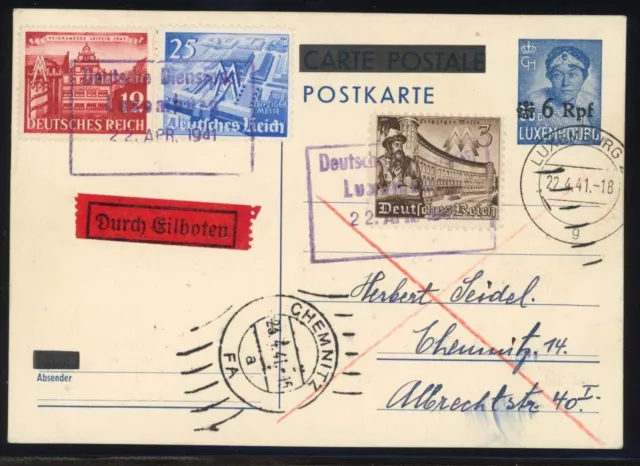 Deutsche Besetz.II.WK Luxemburg, 1940, P 7, Brief