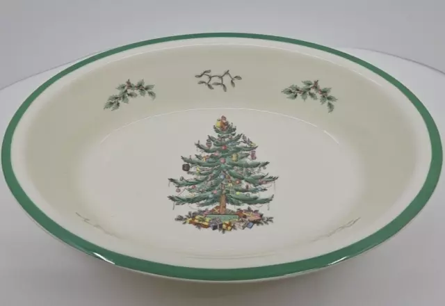 Beautiful Spode Christmas Tree Large Oval Vegetable Dish Oven to Table