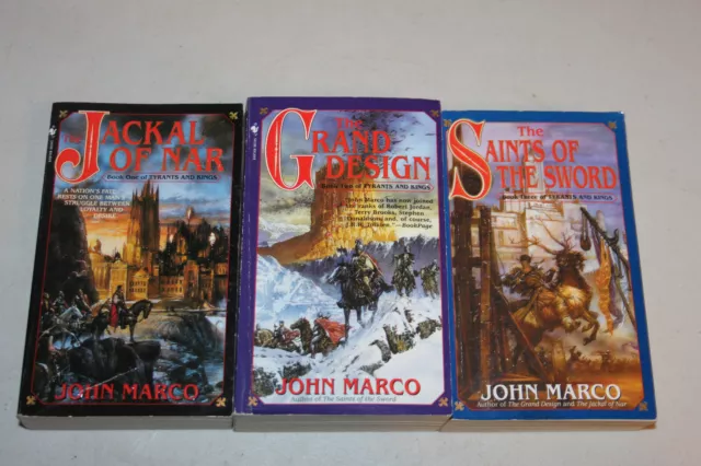 Lot of 3 Tyrants and Kings Books by John Marco. Jackal of Nar,Grand Design,Saint