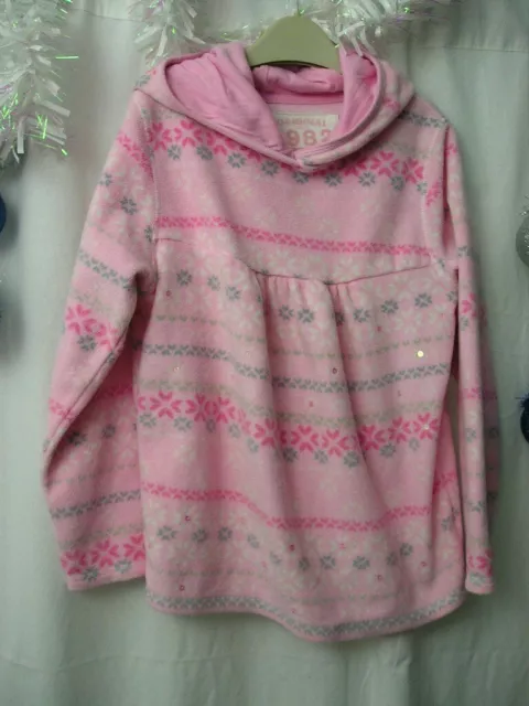 Next Girls Winter Hooded Sweatshirt In Pink With Sequin Age 7 Years