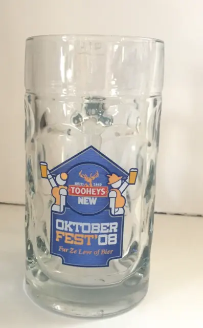 Tooheys Extra Dry (TEDS) Large 2008 Oktoberfest 500ml Dimpled Glass Stein Mug