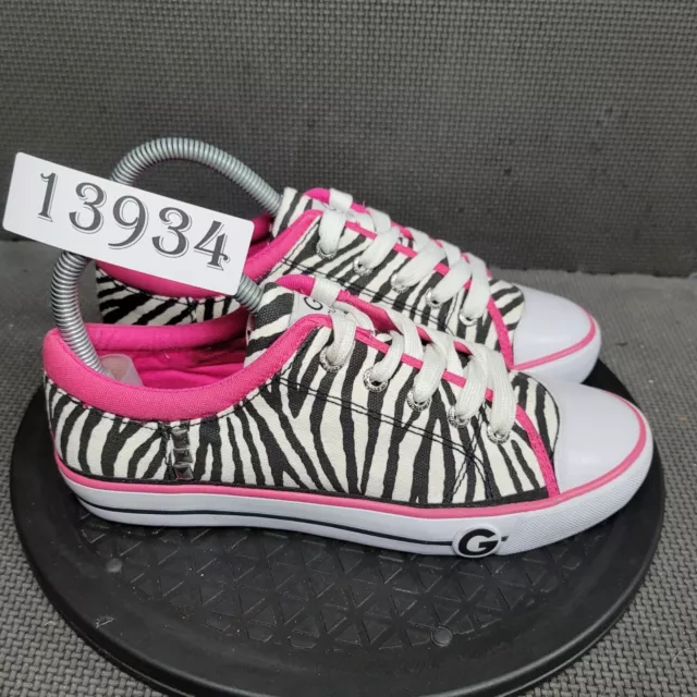 G by Guess Goona Shoes Womens Sz 6.5M Zebra Print Canavas Sneakers