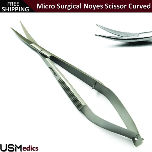 Surgical Castroviejo Micro Noyes Scissor Curved 12cm Suture Dissecting Shears CE