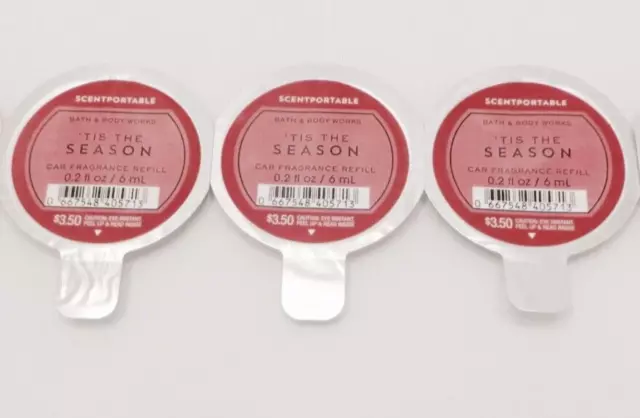 3 Bath & Body Works Scentportable 'Tis The Season Car Fragrance Refill