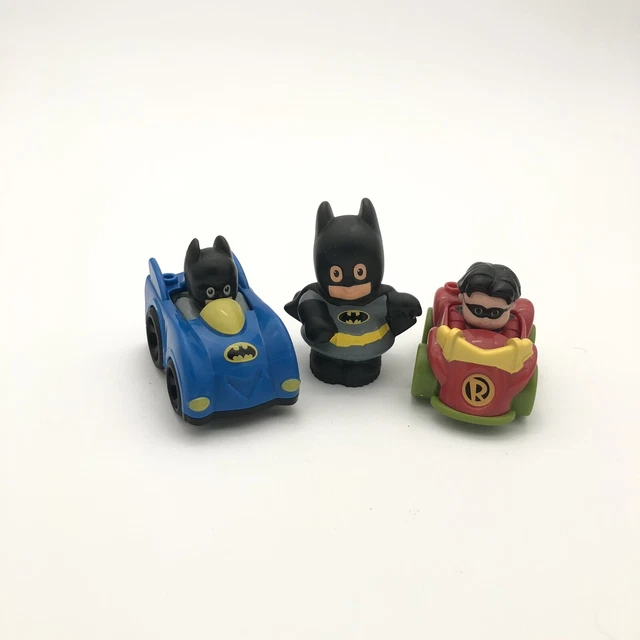Fisher Price Little People Super Heroes Wheelies Batman & Robin