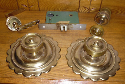 Fancy Brass Doorknobs & Russwin Latch - Angela K-551-8"