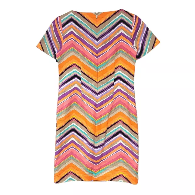 Trina Turk Aviva Sheath Dress Multicolor Chevron Stripes Size 0 Colorful V-Neck 2