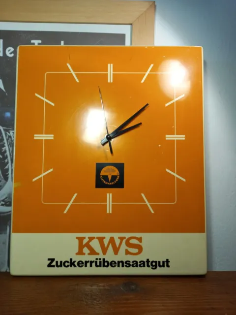Orologio Da Parete Pubblicitario Anni 80 vintage KWS Zuckerrübensaatgut...