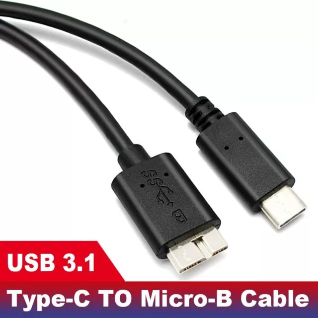 Hard Drive Cord USB 3.1 Type-C to Micro 3.0 B HDD Data Cable For Laptop PC