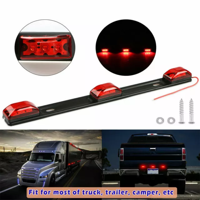 12V 9 LED Truck Trailer Rear Brack Lights Red Clearance Side Marker Lamp Bar