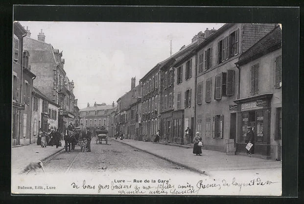 CPA Lure, Rue de la Gare 1906