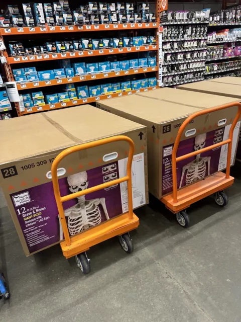 12  Foot Giant Skeleton With Animated LCD Eyes Halloween Home Depot- SHIPS ASAP