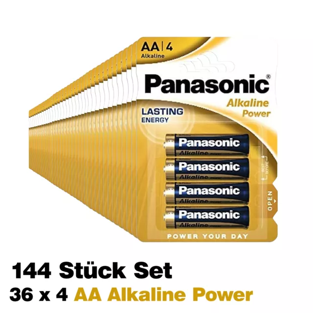 Panasonic Batterien Set 48-96-144 Alkaline Power Batterien LR06  AA  Mignon