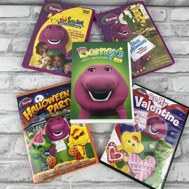 BARNEY DVD LOT of 5 Kids Educational TV Show Purple Dinosaur Halloween