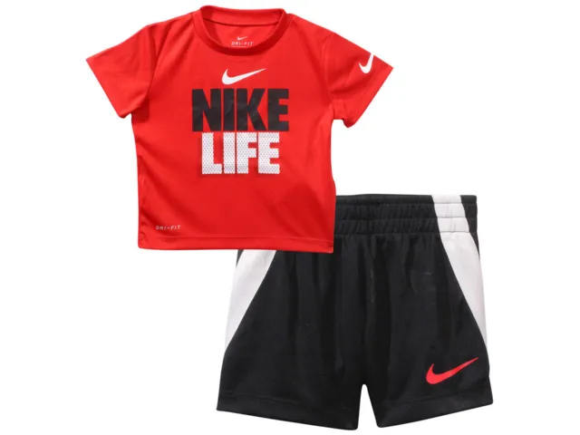 Nike Infant/Toddler Boy's T-Shirt & Shorts 2PC Set Dri-FIT Life Black