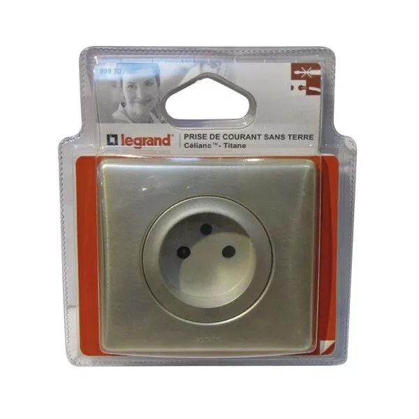 LEGRAND PRISE DE COURANT SANS TERRE 099970 Celiane - Titane Neuf sous blister