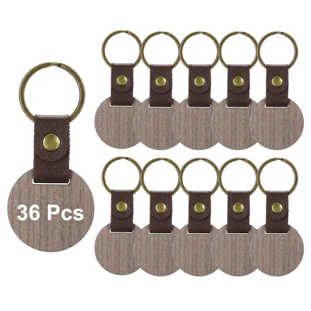 Holz Schlüsselanhänger Rohlinge, 36 Stück Individuelle Schlüsselanhänger Holz