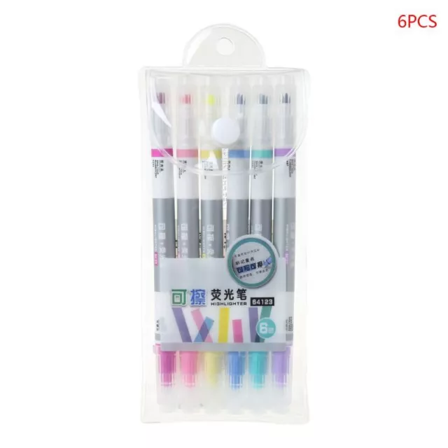 6pcs/set Erasable Highlighter Pen Marker Pastel Liquid Chalk Fluorescent Pencil