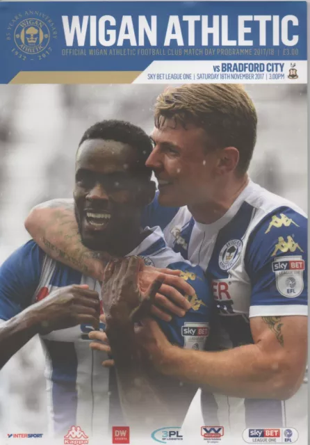 Wigan Athletic v Bradford City 2017/18 programme