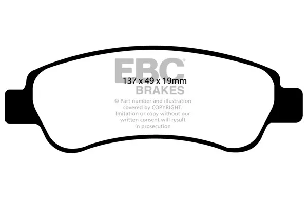 EBC Ultimax Rear Brake Pads for Citroen Relay (Q14) 3.0 TD (1400 KG) (2006 > 11)