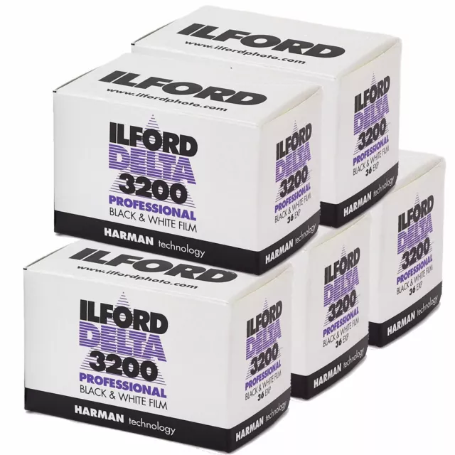 5 x Ilford Delta 3200 Professional 35mm Film (36 exposure)
