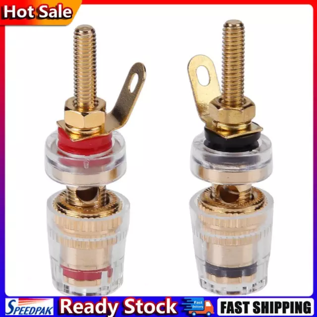 2pcs 4mm Brass Speaker Amplifier Binding Posts Terminals for Banana Plugs Hot