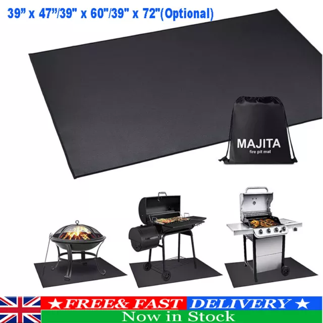 BBQ Fire Resistant Mat Grill Splatter Mat Fireproof Heat Floor Protector Mat UK