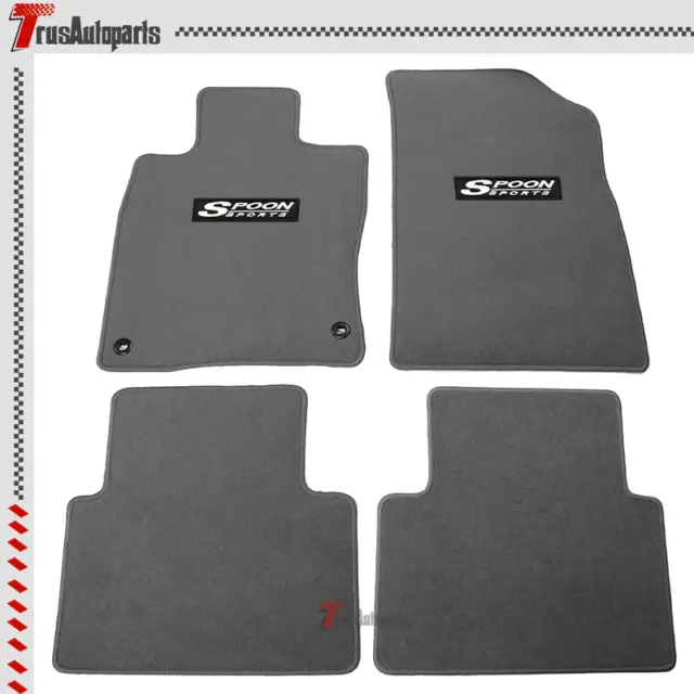 For 19-22 Honda Insight Gray Nylon Floor Mat Carpet Non-Slip Front Rear & Spoon