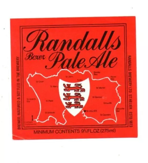 Jersey - Vintage Beer Label - Randalls Brewery, St. Helier - Boxer Pale Ale
