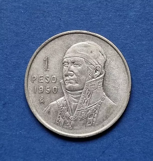 1950 - 1 Peso MEXICO Estados Unidos Mexicanos Coin Silver /   KM# 457/HK1213A