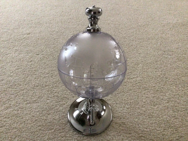 Godinger Silver Art Co. World Etched Globe Wine Decanter With Spigot