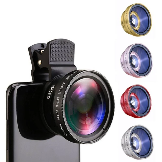 Objectif Téléphone 2 En 1 Grand Angle 0,45X Et Macro 12,5X | Clip Universel Pour IPhone, Android | Améliore Tes Photos, Facile à Utiliser