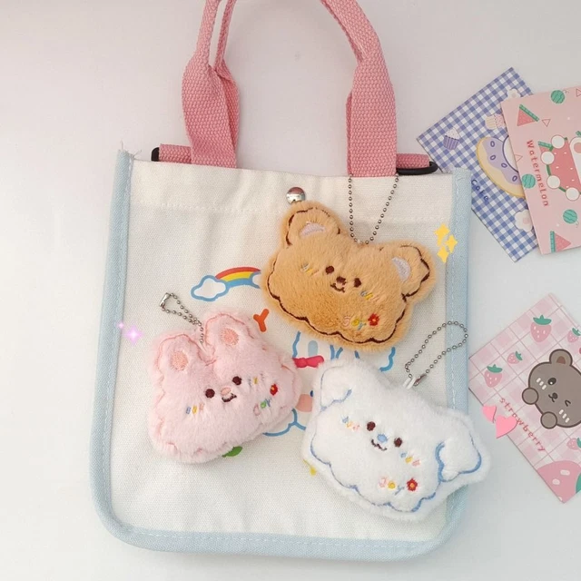 Soft Kawaii Puppy Pendant Cute Cartoon Rabbit Keychain  Backpack Decor