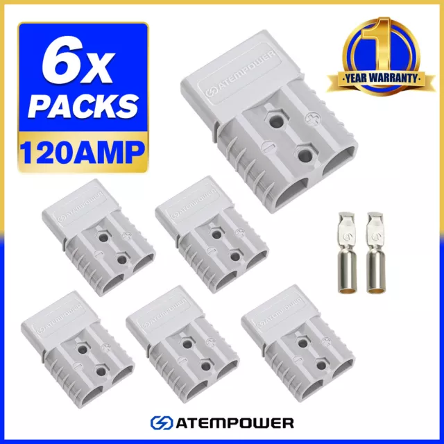 Atem Power 6 x Anderson Style Plug Connectors 120 AMP 12-24V 6AWG DC Power Tool