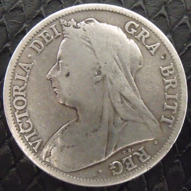 1897 VICTORIA SILVER HALF CROWN  ( .925 Silver )  British 2/6 Coin.   1027