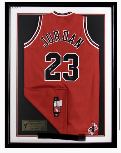 Lot Detail - Michael Jordan Signed Chicago Bulls Jersey in Framed Display – Upper  Deck Authenticated