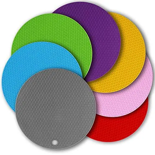 7 Inch Silicone Trivet Mat Hot Pot Mat Multifunction Cellular Silicone Hot Pad N